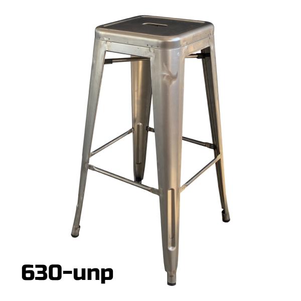 ワークスツール　座面高さ76cm　スチール座面　無塗装　【630-unp】