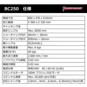 卓上CNCルーター BC250/ BRAVOP...の詳細画像1