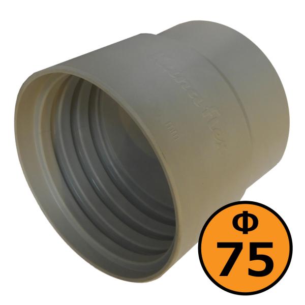 【カナフレックス】ダクトカフス（右巻）Φ75mm / 木工・機械・集塵・ダスト・ダクトホース付属品 ...