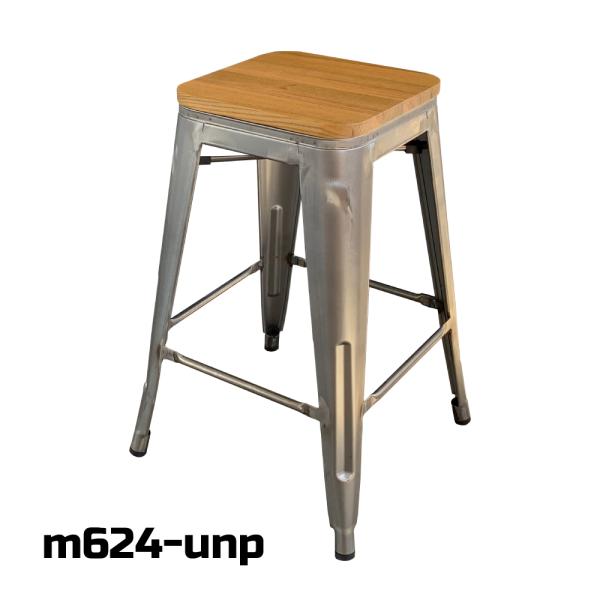 ワークスツール　座面高さ61cm　木座面　無塗装　【m624-unp】