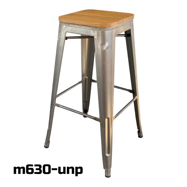 ワークスツール　座面高さ76cm　木座面　無塗装　【m630-unp】