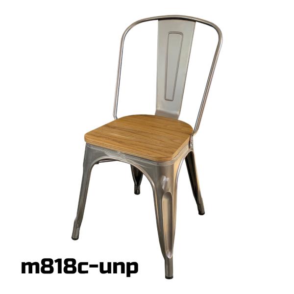 ワークチェア　座面高さ44cm　木座面　無塗装　【m818c-unp】