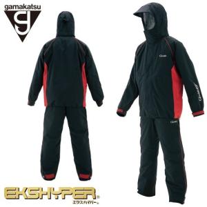 がまかつ/Gamakatsu ライトオールウェザースーツ GM-3459 ブラック M, L, LL, 3L 防寒服 簡易防水レインウェア