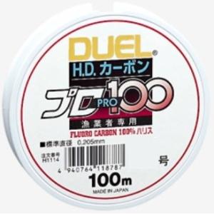 デュエル/DUEL HDカーボン プロ100S 100m 0.8,1,1.25号 フロロカーボンハリス・リーダー 国産・日本製(メール便対応)｜f-marin