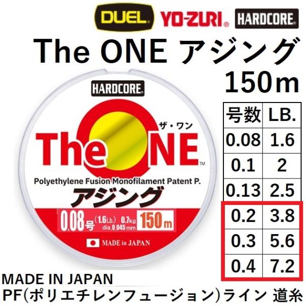 デュエル/DUEL The ONE アジング 150m 0.2, 0.3, 0.4号 3.8, 5....