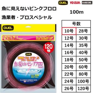 DUEL（デュエル） 魚に見えないピンクフロロ船ハリス 100m 8号 30Lbs