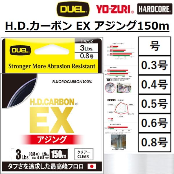 デュエル/ヨーヅリ H.D.カーボン EX アジング 150m 1,1.5,2,2.5,3lbs 0...