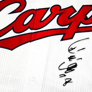 ☆送料無料☆広島 カープ 鯉 白/白波-黒 右 応援 刺繍 ワッペン