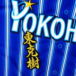 ☆送料無料☆横浜 DeNA ベイスターズ 蝦名達夫 ネーム 黒布 応援 刺繍