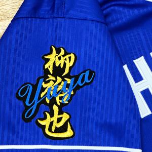 ☆送料無料☆中日 ドラゴンズ 柳裕也 シルエット＆サイン 応援 刺繍