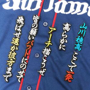 ☆送料無料☆東京 ヤクルト スワローズ 山田哲人 応援歌 黒布 刺繍