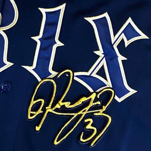 オリックス　復刻　ブルーウェーブ ユニホーム　若月健矢　刺繍　L オリックス 復刻 ブルーウェーブ ユニホーム 若月健矢 刺繍 L