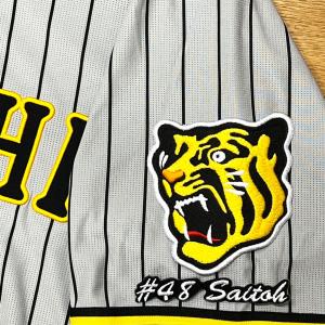 阪神 タイガース 熊谷敬宥 シルエット & サイン 応援 刺繍 ワッペン