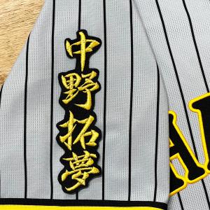 ☆送料無料☆阪神 タイガース 中野拓夢 ネーム 4 刺繍 ワッペン 応援