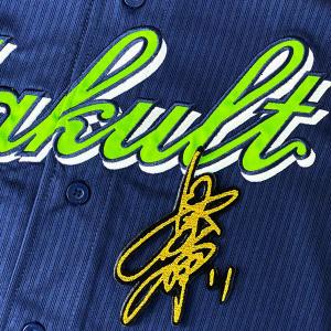 ☆送料無料☆東京 ヤクルト スワローズ 山田哲人 ネーム 2 黒布 刺繍