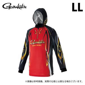 【取り寄せ商品】 がまかつ GM3736 (LL／レッド) 2WAYプリントジップシャツフーディ (フィッシングウェア・鮎用品) /Gamakatsu /(c) 【Σ01】