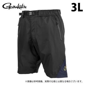 がまかつ GM3753 (3L／ブラック×ゴールド) HDレインショートパンツ (フィッシングウェア2024年春夏モデル) Gamakatsu/24SS (c)の商品画像