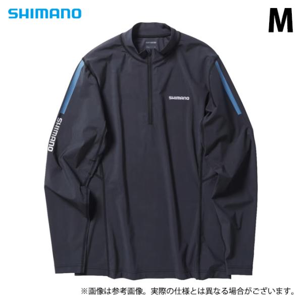 シマノ SH-040X (M／ブラック) ウォーターリペル ハーフジップシャツ ロングスリーブ (フ...