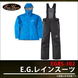 【取り寄せ商品】 エバーグリーン E.G.レインスーツ (EGRS-302) (カラー：ブルー／ブラック) (サイズ：S-3L) (c)｜f-marunishi3