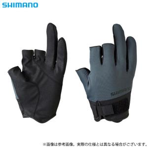 【取り寄せ商品】 シマノ GL-008V (チャコール) ベーシック グローブ 3 (手袋・フィッシンググローブ／2022年春夏モデル) /3本切り /メール便配送可 /(c)