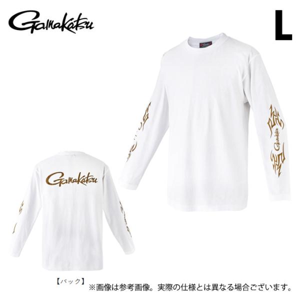 【取り寄せ商品】 がまかつ GM3720 (ホワイト／L) ロングスリーブ Tシャツ (フィッシング...