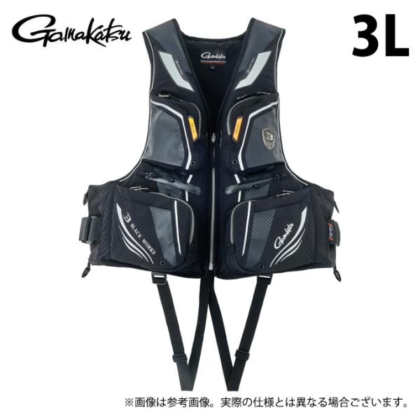 【取り寄せ商品】 がまかつ GM2193 3L／ブラック(BLACK WORKS) フローティングベ...