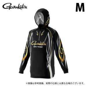 【取り寄せ商品】 がまかつ GM3736 (M／ブラック) 2WAYプリントジップシャツフーディ (フィッシングウェア・鮎用品) /Gamakatsu /(c) 【Σ01】
