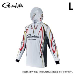 【取り寄せ商品】 がまかつ GM3736 (L／ホワイト) 2WAYプリントジップシャツフーディ (フィッシングウェア・鮎用品) /Gamakatsu /(c) 【Σ01】