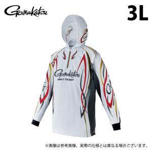 【取り寄せ商品】 がまかつ GM3736 (3L／ホワイト) 2WAYプリントジップシャツフーディ (フィッシングウェア・鮎用品) /Gamakatsu /(c) 【Σ01】