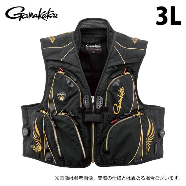 【取り寄せ商品】 がまかつ GM2329 (3L／ブラック×ゴールド) アルテマシールドプロ ハーフ...