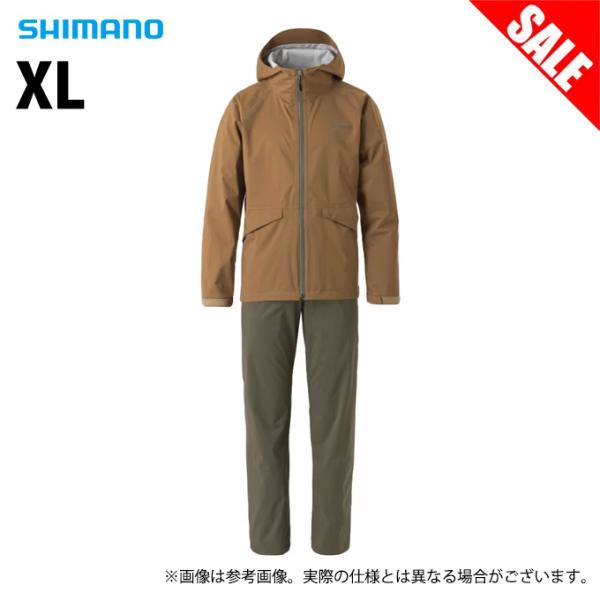 【目玉商品】 シマノ RA-005V (XL／ベージュ) ベーシック フィッシングレインスーツ (レ...