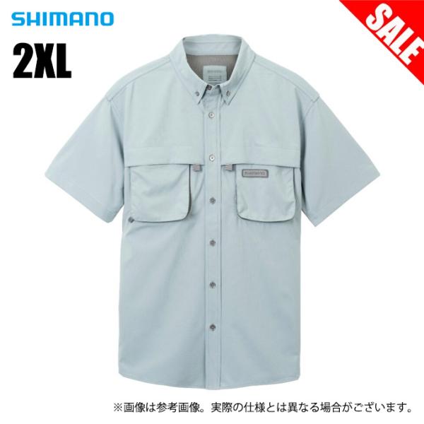 【目玉商品】 シマノ SH-020W (2XL／ブルー) プレステージシャツ ショートスリーブ (フ...