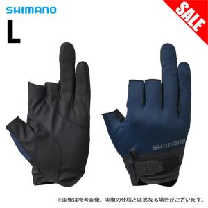 【目玉商品】 シマノ GL-008V (L／ネイビー) ベーシック グローブ 3 (3本切り) フィッシンググローブ/手袋/2022年春夏モデル /(5)