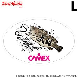【取り寄せ商品】 釣武者 CAMEXクエステッカー (L／ホワイト) (ステッカー・シール／2023年モデル) /キャメックス /TsuriMusha /(c)｜f-marunishi