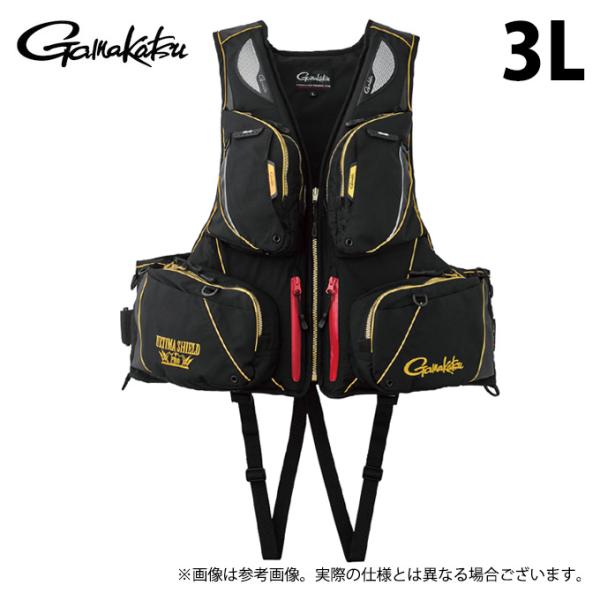 【取り寄せ商品】 がまかつ GM2183 (3L／ブラック×ゴールド) アルテマシールドプロフローテ...