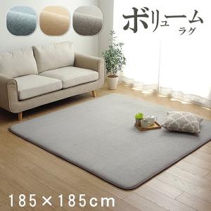 ラグ 厚手 極厚 防音 ウレタン30mm厚のシンプルなボリュームラグ 約185×185cm 2畳マット 小さめ ベッドサイド リビング ソファ前 春 夏 秋 冬 用｜f-news