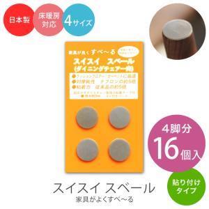 4脚分・16個入 家具・椅子用 スイスイスベール 貼り付けタイプ 丸形 4脚分 16個入 S-19 S-22 S-25 S-28