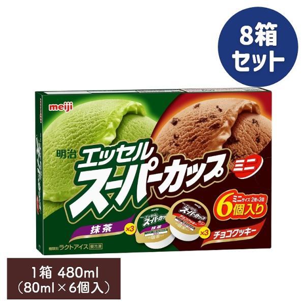 エッセル スーパーカップ ミニ 抹茶 チョコクッキー 1箱 480ml 80ml×6個入 8箱セット...