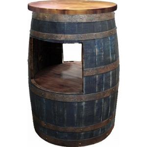 ウイスキー樽テーブル ホロウタイプ（天板600φ）（アンティークブルー）（代引きはご利用出来ません）｜f-raise-kanamono