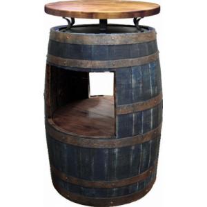 ウイスキー樽 ラック付きバーテーブル（天板600φ）（アンティーク