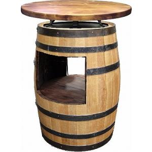 ウイスキー樽テーブル シンプルタイプ（天板800φ）（新樽風仕上