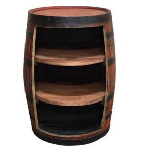 ウイスキー樽 オープンラック （1本タイプ）（アンティークレッド）（代引きはご利用出来ません）｜f-raise-kanamono