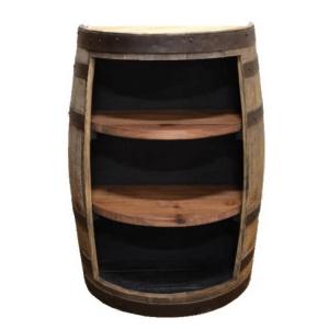 ウイスキー樽テーブル キャビネットタイプ（天板600φ）（オーク