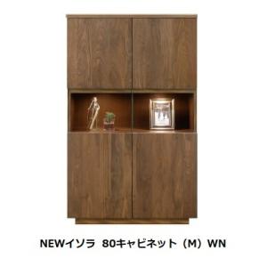 国産品 80 キャビネット（M） NEWイソラ 前板2素材対応：WN/WONA LED照明2灯付 ダンバー付丁番 ミラー付加工 ウレタン塗装 開梱設置送料無料
