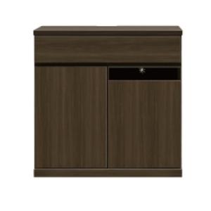 イオス 80 カウンター 天板：3色対応 ガラス：5mm強化ガラス 引出し：フルオープンレール付 送...