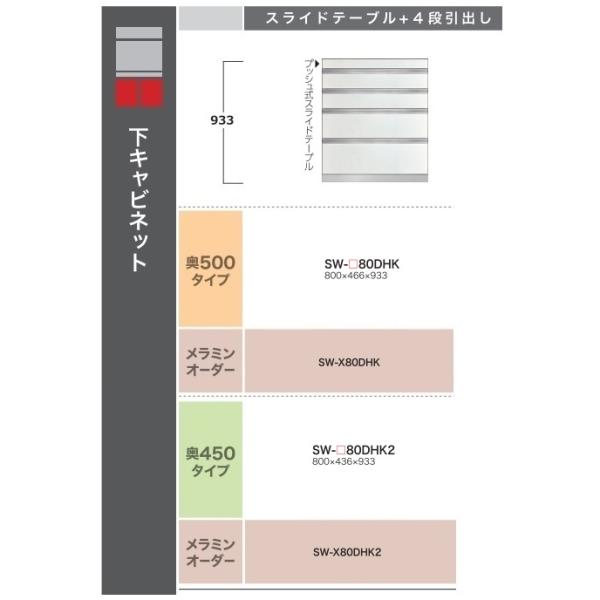 綾野製作所 80下キャビネット (スライドテーブル付4段引出し) スタイン (STEIN) SW-8...