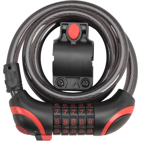 自転車用アクセサリー 自転車用パーツ カギ ワイヤーロック錠 ダイヤル式 LEDライト付 CANL-...