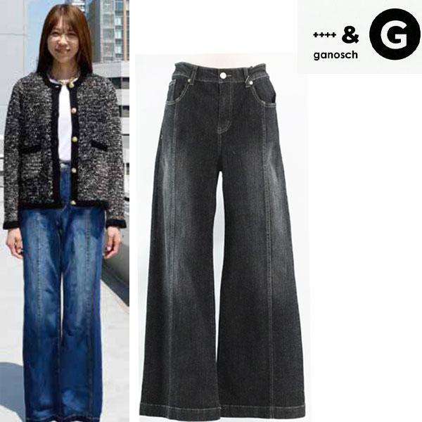 デニムワイドパンツ 40サイズ ガノッシュ239-60422 30代 40代 50代  レディース ...