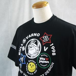 半袖Ｔシャツ M/Lサイズ バーニヴァーノ  BSS-JTH3649-09 HT 春夏 BARNIVARNO 新作 ロゴ １点物 カジュアル 40代 50代 60代 希少 洋服 ブラック おしゃれ｜f-shop1975