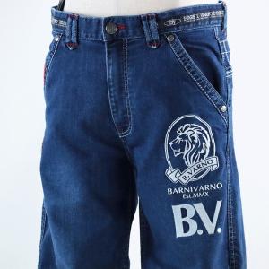 デニムパンツ バーニヴァーノ  BSS-KJZ3989-65 ライオン40代 50代 60代メンズ カジュアル mens ネイビーP85 P91 P95 P100 ジーンズ  Gパン 1点物｜f-shop1975